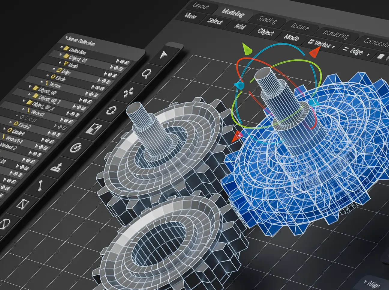 3D depiction of engineered objects