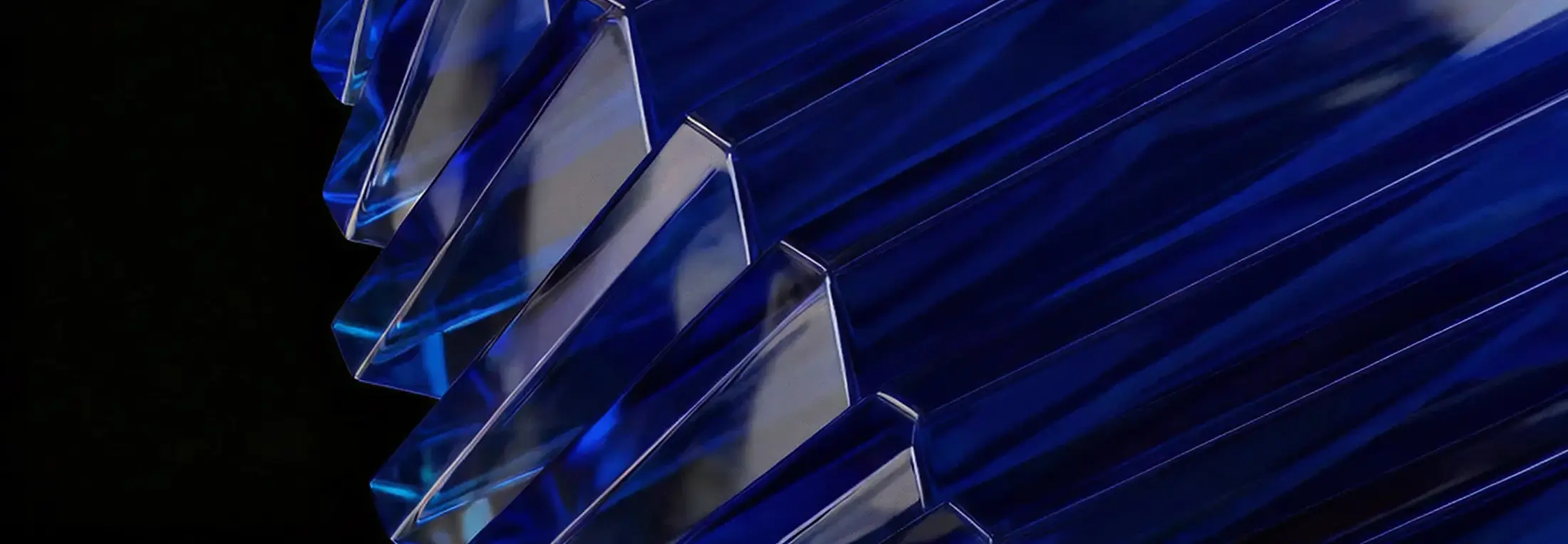 Abstract depiction of a crystal with a black backdrop